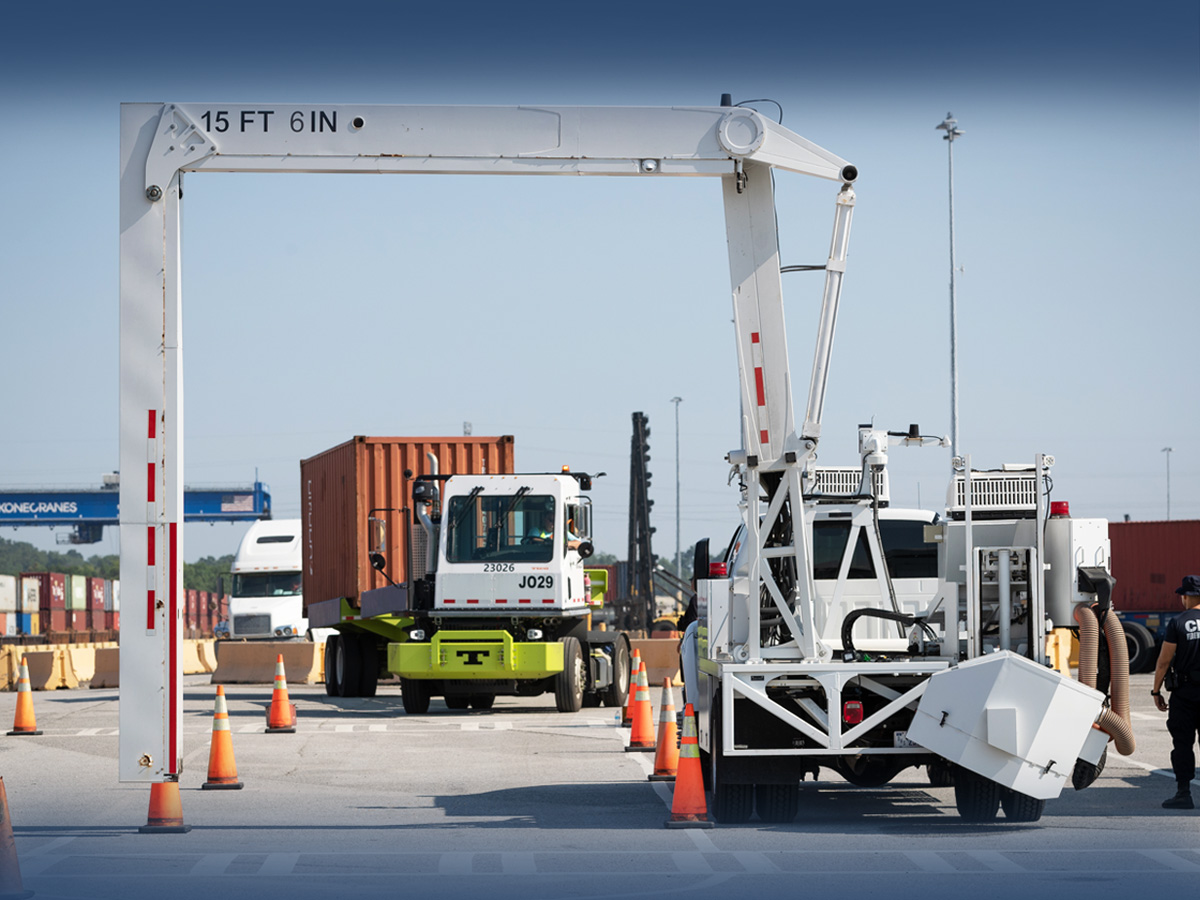 CBP officers conduct X-ray inspections of shipping containers at the Port of Savannah, Georgia CBP officers conduct X-ray inspections of shipping containers at the Port of Savannah, Georgia