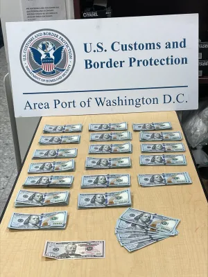 CBP officers seized over $52,000 in unreported currency during two seizures at Washington Dulles International Airport February 24 and 25, 2025.