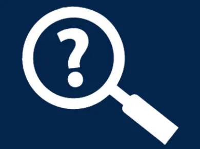 Magnifying glass on blue background