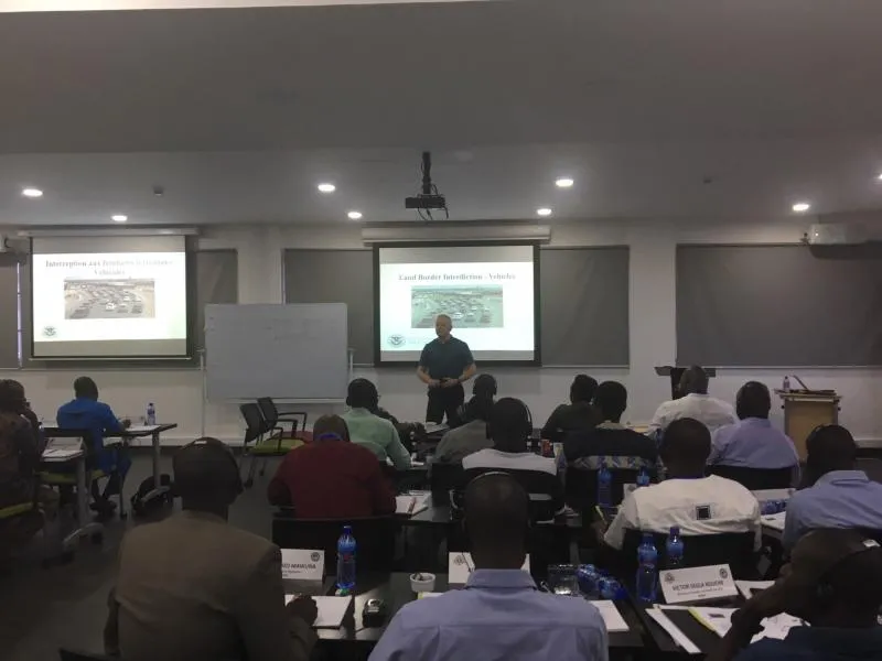Director Corwin teaching at an Interanational Law Enforcement Agency Academy in Ghana